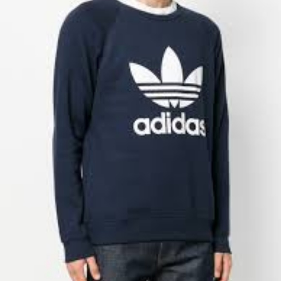 FINAL NWT ADIDAS ORIGINAL TREFOIL SWEATSHIRTS NAVY - Picture 5 of 7